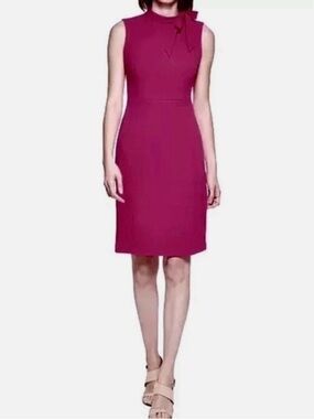 💐 NWT! Purple CALVIN KLEIN Tie Neck Sleeveless Dress - Size 4